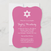 Elegant Fuchsia Bat Mitzvah Einladung (Vorderseite)