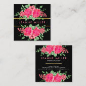 Elegant Fuchsia Pink Rose Blume Hochzeitsplaner Quadratische Visitenkarte (Vorne/Hinten)