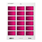 Elegant Fuchsia Pink Wedding Address Labels Adressaufkleber (Vorne)