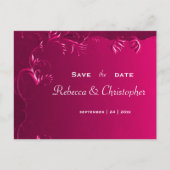 Elegant Fuchsia Pink Wedding Save the Date Ankündigungspostkarte (Vorderseite)