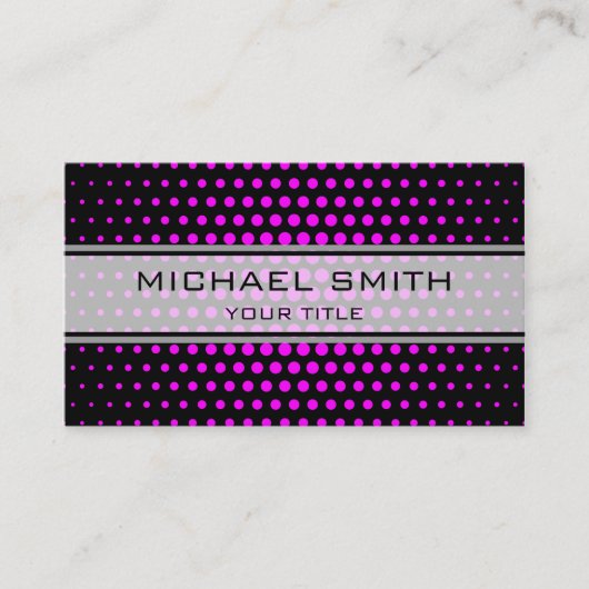 Elegant Fuchsia Polka Dot Pattern Visitenkarte (Vorderseite)