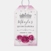 Elegant Fuchsia und Silver Crown Vielen Dank Geschenkanhänger (Vorderseite)