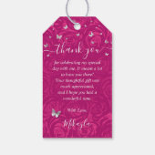 Elegant Fuchsia und Silver Crown Vielen Dank Geschenkanhänger (Rückseite)