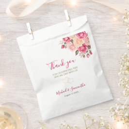 Elegant Fucia Pink und Elfenbeinküste Rose Hochzei Geschenktütchen