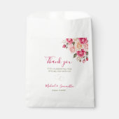 Elegant Fucia Pink und Elfenbeinküste Rose Hochzei Geschenktütchen (Vorderseite)