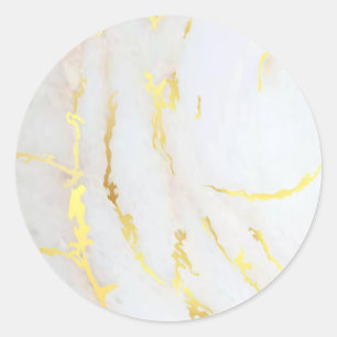 Elegant Fügen Sie Ihren Text Goldmarmor Leere Vorl Runder Aufkleber