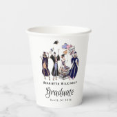 Elegant Fun Graduate Tossed Cap Class of 2026  Pappbecher (Rückseite)