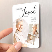 Elegant Funeral Keepsake with Custom Photo Collage Magnet