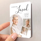 Elegant Funeral Keepsake with Custom Photo Collage Magnet