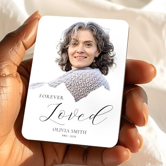 Elegant Funeral Keepsake with Photo Magnet