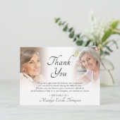 Elegant Funeral Memorial 2 Photos Thank You Dankeskarte (Stehend Vorderseite)