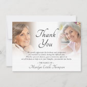 Elegant Funeral Memorial 2 Photos Thank You Dankeskarte (Vorderseite)