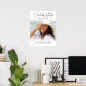 Elegant Funeral Memorial Photo Welcome Sign Poster (Heimbüro)