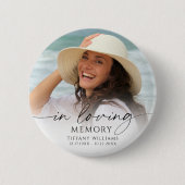 Elegant Funeral Photo In Loving Memory Keepsake Button (Vorderseite)