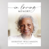 Elegant Funeral Photo In Loving Memory Sign Poster (Vorne)