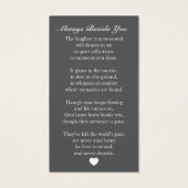 Elegant Funeral Photo Sympathy Memorial Prayer (Rückseite)