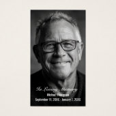 Elegant Funeral Photo Sympathy Memorial Prayer (Vorderseite)