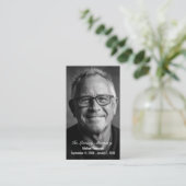 Elegant Funeral Photo Sympathy Memorial Prayer Visitenkarte (Stehend Vorderseite)