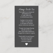 Elegant Funeral Photo Sympathy Memorial Prayer Visitenkarte (Rückseite)