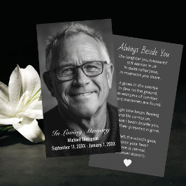 Elegant Funeral Photo Sympathy Memorial Prayer Visitenkarte