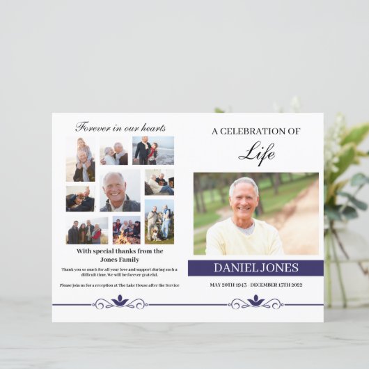 Elegant Funeral Program Template (Stehend Vorderseite)