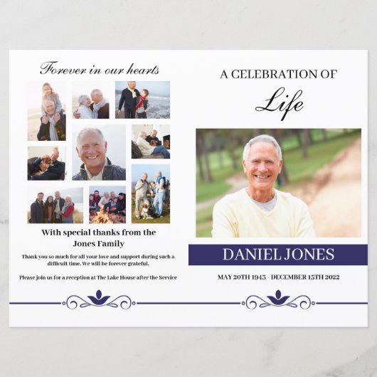 Elegant Funeral Program Template (Vorderseite)