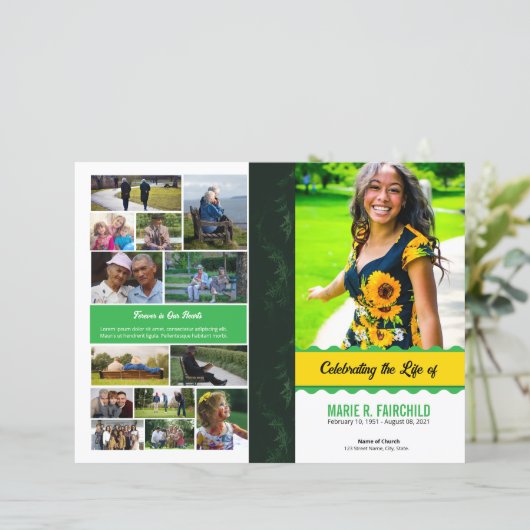 Elegant Funeral Program Template (Stehend Vorderseite)