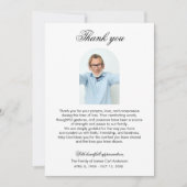 Elegant Funeral Thank you Photo Arch Memorial Dankeskarte (Vorderseite)