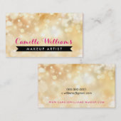 ELEGANT FUNKELND LIGHT, pinkfarbener Buchenholz Visitenkarte (Vorne/Hinten)