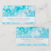 ELEGANT FUNKELND LIGHT whimsical aqua blue bokee Visitenkarte (Vorne/Hinten)