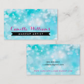 ELEGANT FUNKELND LIGHT whimsical pink aqua bokeh Visitenkarte (Vorne/Hinten)