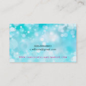 ELEGANT FUNKELND LIGHT whimsical pink aqua bokeh Visitenkarte (Rückseite)