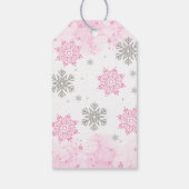 Elegant funkelnd rosa Sparkle Vielen Dank Schnee v Geschenkanhänger (Rückseite)