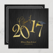 Elegant Funky Gold Class 2017 Abschluss Einladung (Vorne/Hinten)