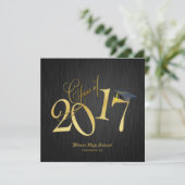Elegant Funky Gold Class 2017 Abschluss Einladung (Stehend Vorderseite)