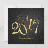 Elegant Funky Gold Class 2017 Abschluss Einladung (Vorderseite)