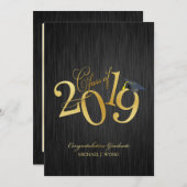 Elegant Funky Gold Class 2019 Abschluss Einladung (Vorne/Hinten)