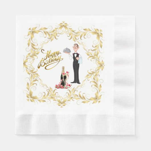 Elegant Funny Butler Paper Serviette (Vorderseite)
