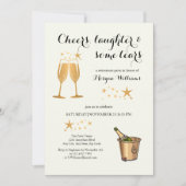 Elegant Funny Cheers Laughter Tränen Rente Einladung (Vorderseite)