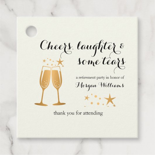 Elegant Funny Cheers Laughter Tränen Rente Geschenkanhänger (Vorderseite)