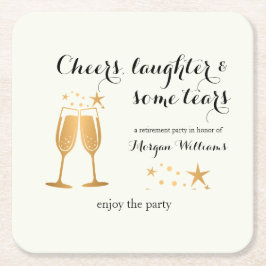 Elegant Funny Cheers Laughter Tränen Rente Rechteckiger Pappuntersetzer