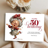 Elegant Funny Lady 50th Birthday Humor Greeting Einladung