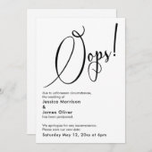 Elegant Funny "Oops!" Verspätete Hochzeitskarte Einladung (Vorne/Hinten)