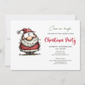 Elegant Funny Santa Claus Holiday Party Invitation Einladung (Vorderseite)