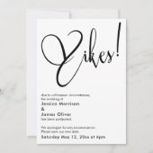 Elegant Funny "Yikes" - Verspätete Hochzeitskarte Einladung (Vorderseite)