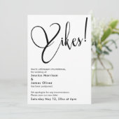 Elegant Funny "Yikes" - Verspätete Hochzeitskarte Einladung (Stehend Vorderseite)