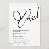Elegant Funny "Yikes" - Verspätete Hochzeitskarte Einladung (Vorne/Hinten)