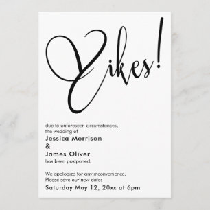 Elegant Funny "Yikes" - Verspätete Hochzeitskarte Einladung