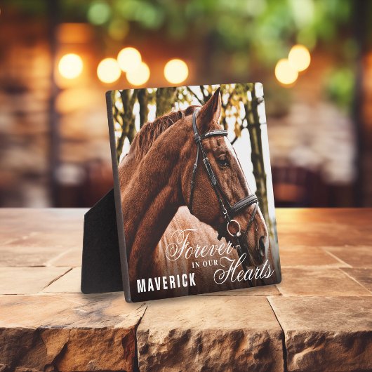 Elegant für immer in unserem Hearts Horse Memorial Fotoplatte