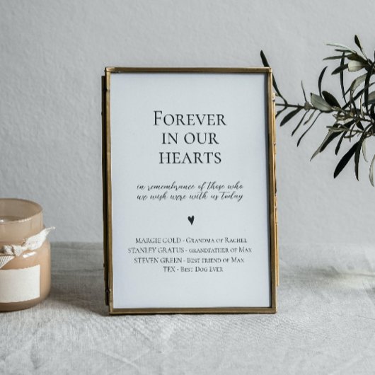 Elegant für immer in unserem Herzen Hochzeitszeich Poster